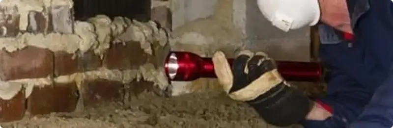 Pest control technician inspecting a crawl space for ant activity in Apache Junction, AZ